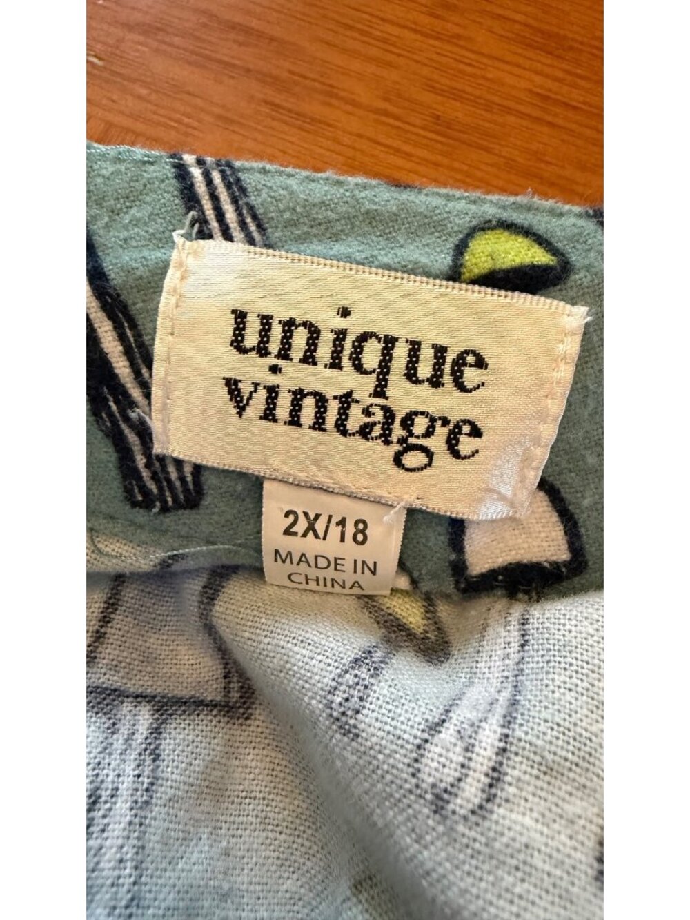 Unique Vintage Mushroom Print Jumper Dress 2X Adjustable Straps Pockets Blue Mul - Picture 6 of 7
